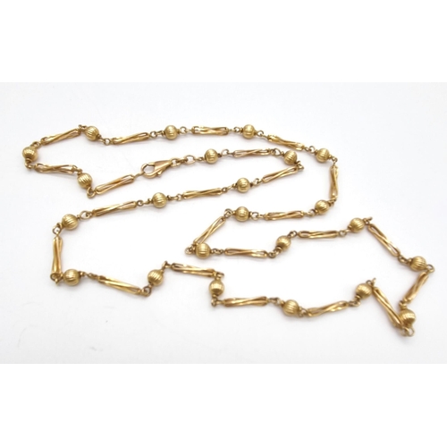 278 - 9k Yellow Gold Fancy Link Necklace, Approx 70cm in length and weighs 18G.