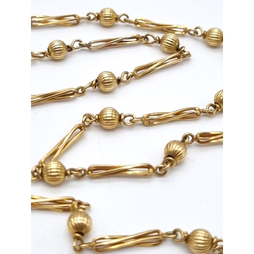 278 - 9k Yellow Gold Fancy Link Necklace, Approx 70cm in length and weighs 18G.