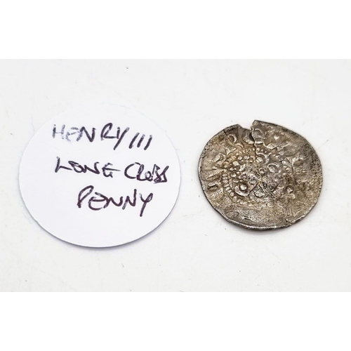 594 - Henry III Silver Penny 1216-1272 Long Cross Type, in near fine condition, minting unknown.