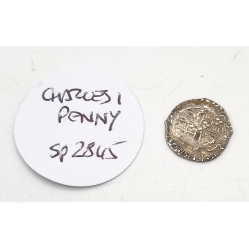 601 - Charles I Silver Penny 1625-1649, SP 2845, in near fine condition, minted in London