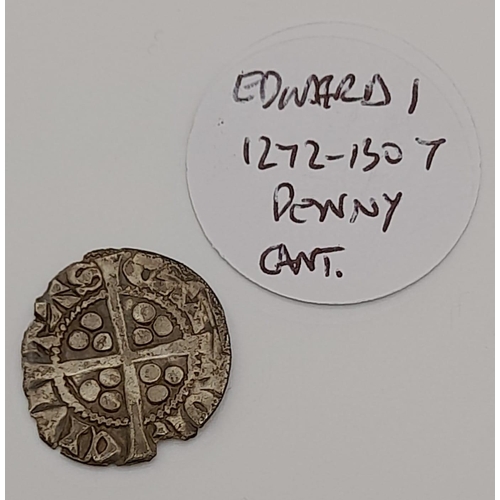 474 - Edward I Silver Penny 1272-1307, in near fine condition, minted in Canterbury