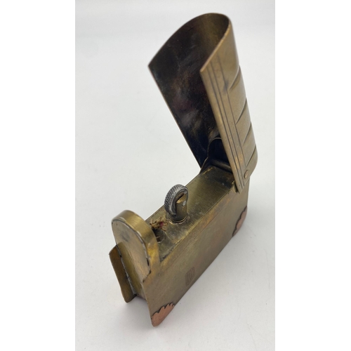 538 - WW1 New Zealand Trench Art Lighter. Made from shell metal