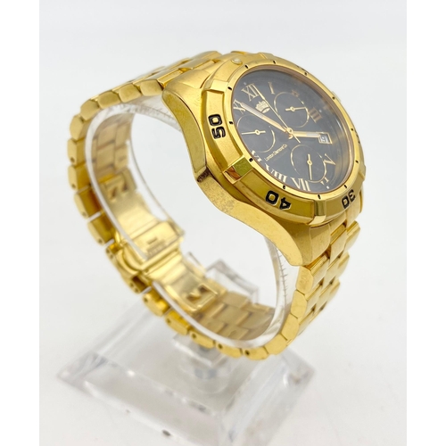 268 - Excellent Condition Limited Edition London Diamond Company 18 carat Gold Plated Chronograph Watch. 4... 