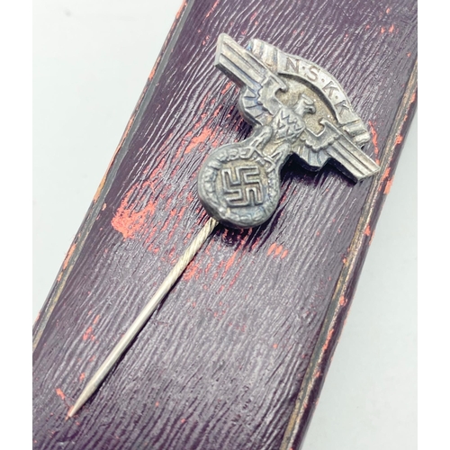 320 - WW2 German N.S.K.K National Socialist Motor Corps Lapel Pin Badge. The badge depicting German Eagle ... 