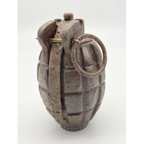 377 - INERT WW2 British N° 36 Mills Hand Grenade found in Normandy, France