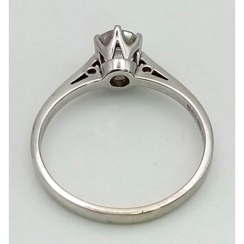 109 - 0.50 carat single stone diamond ring set in 18 carat white gold ring stamped
