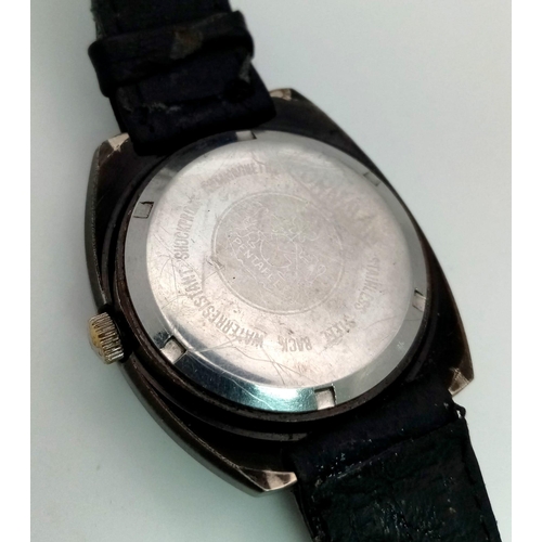 276 - A Rare Cornavin Mystery Watch. Black leather strap. Case - 38mm. Shades of blue dial with date and m... 