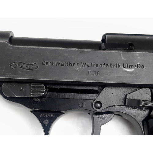 165 - A German Deactivated Walther P38 Semi-Automatic Pistol.
Developed by Carl Walther as the service pis... 