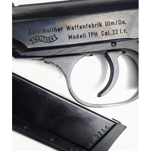 352 - A Vintage Deactivated German Walther TPH Model Semi-Automatic Pistol. This compact double-action lig... 