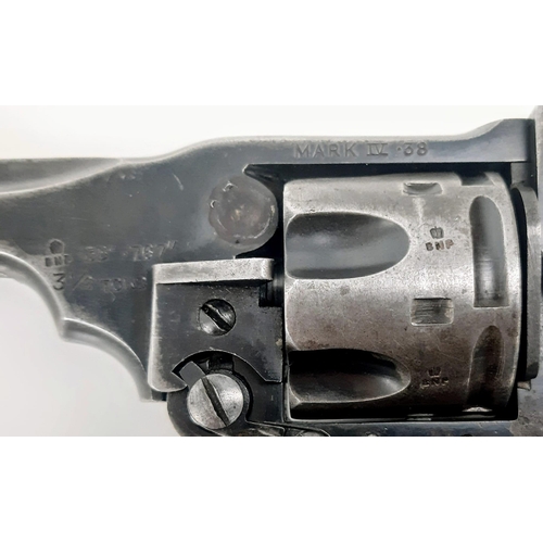 373 - A Deactivated British Webley Mark IV Service Revolver Pistol. Introduced in 1899 and made its mark i... 