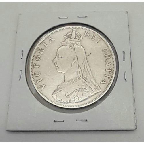 249 - An 1889 Queen Victoria Silver Double Florin Coin. Please see photos for conditions.