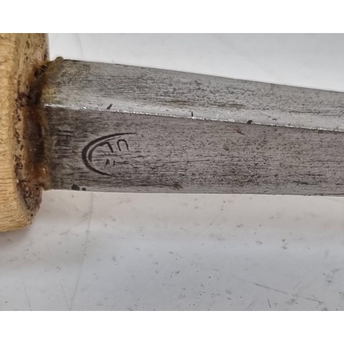 571 - A Vintage Possibly Antique Bamboo with Hidden Sword Walking Stick. Markings on base of blade. Please... 