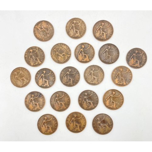 1114 - 10 George V 1918 and 10 George V 1919 One Penny Coins. Please see photos for conditions.