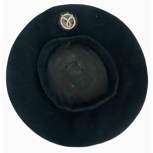 440 - WW2 Related French Milice (Milita) Officers Beret. Blue wool construction with the organization’s em... 