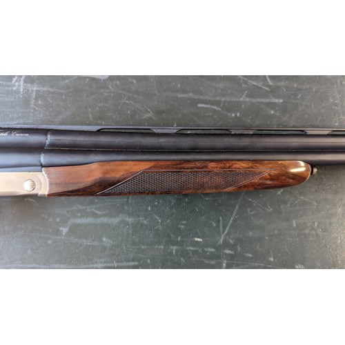 382 - A Three-barrel .410 Calibre Shotgun by Akkar. 30 inch barrels. M/C. Shotgun licence needed.