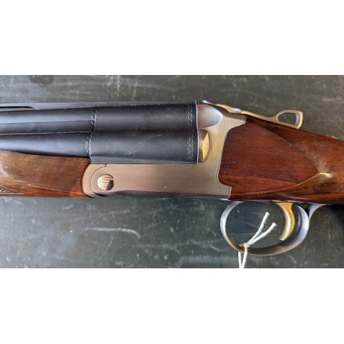 382 - A Three-barrel .410 Calibre Shotgun by Akkar. 30 inch barrels. M/C. Shotgun licence needed.