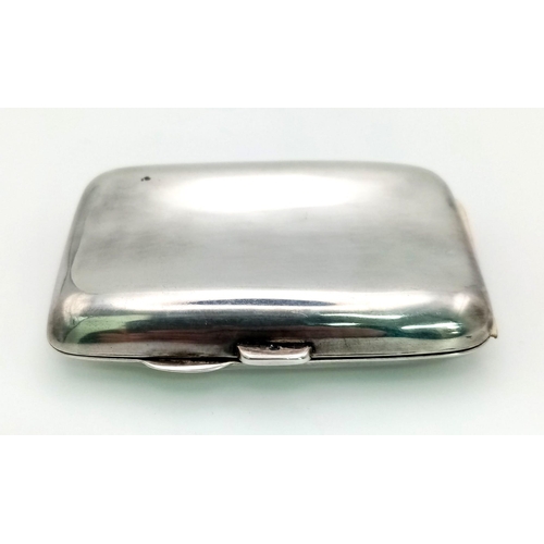 398 - An Antique Silver Small Cigarette Case - Given as a gift from Lieutenant Colonel Barrington-Kennett,... 