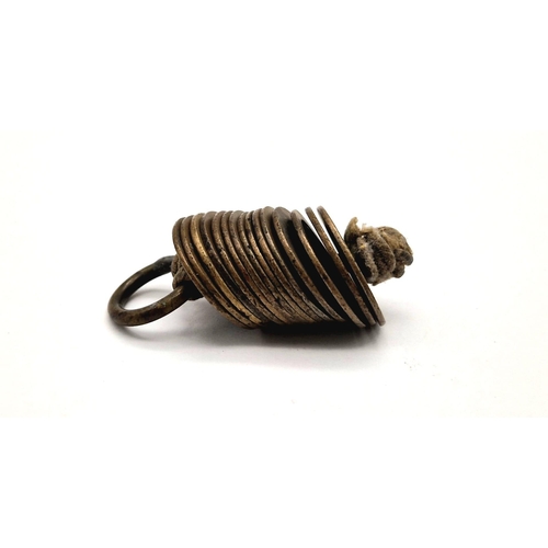 559 - 15 Antique Oriental Coins On A Rope which Represented a Buddhist Monks Monthly Pay.