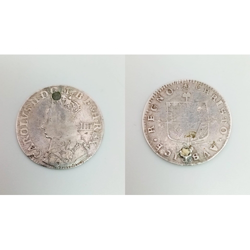 175 - A Charles II 1660s Silver 3rd Issue Fourpence Coin. S3324. Please see photos for conditions.