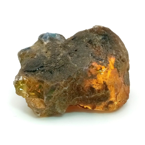 89 - A wonderful, natural, rough, large (166.05 carats) FIRE OPAL specimen from the famous Welo mines in ... 