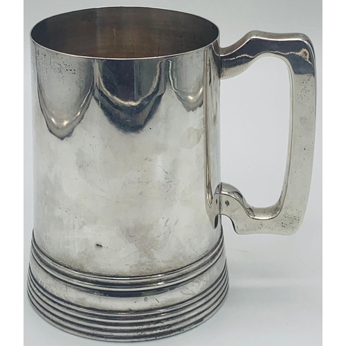 51 - An Antique Victorian Sterling Silver Tankard. Hallmarks for Birmingham 1877. Makers mark of Elkingto... 