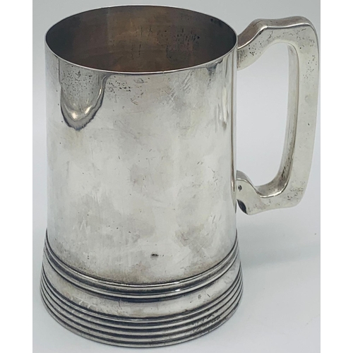 51 - An Antique Victorian Sterling Silver Tankard. Hallmarks for Birmingham 1877. Makers mark of Elkingto... 