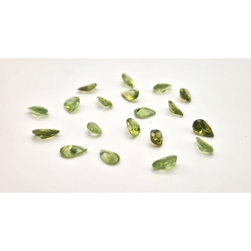 472 - 10.15Ct Faceted Peridot Gemstones - Lot of 20 Pcs.