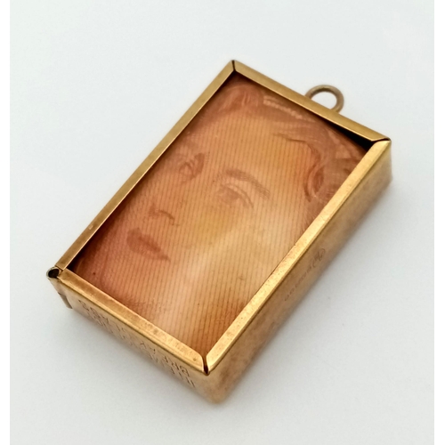 514 - A Vintage 9K Yellow Gold Queen Elizabeth II Ten shilling Note Pendant/Charm. 2.81g total weight. 25m... 