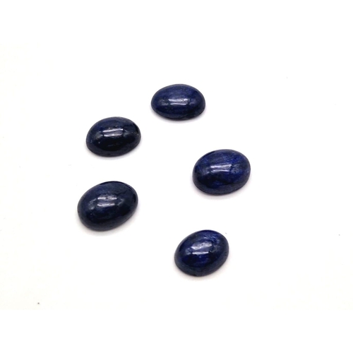 757 - 50 Ct Cabochon Blue Sapphire Gemstones - Lot of 5 Pcs.