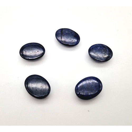 757 - 50 Ct Cabochon Blue Sapphire Gemstones - Lot of 5 Pcs.