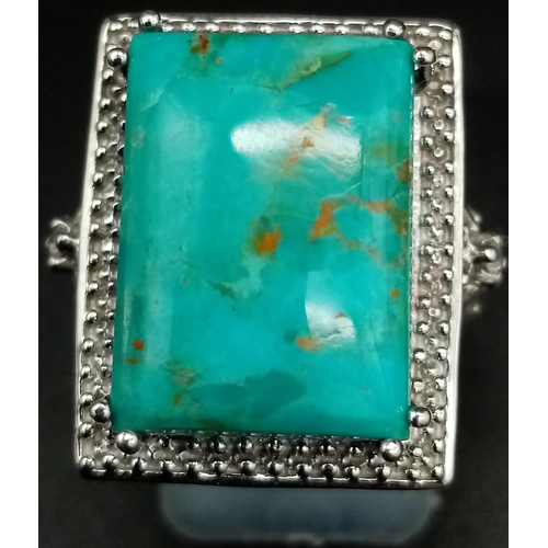 987 - Three 925 Silver Gemstone Rings - Turquoise, blue topaz and citrine. 2 x R, 1 x P.