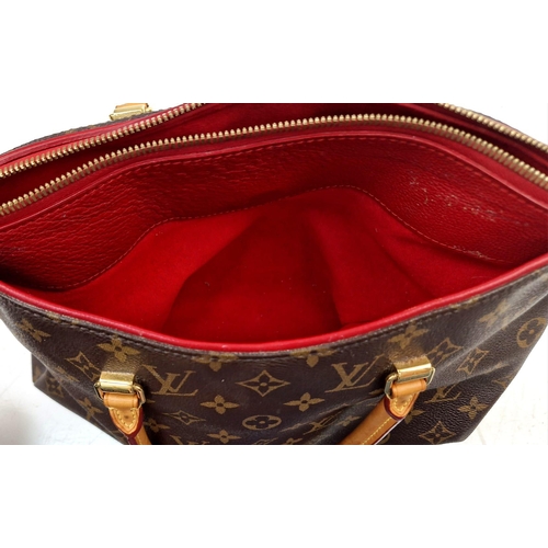 120 - A Louis Vuitton Pallas Monogram Shoulder Bag. Brown monogram canvas and leather. Gilded hardware. De... 