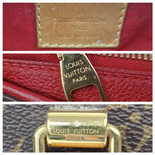 120 - A Louis Vuitton Pallas Monogram Shoulder Bag. Brown monogram canvas and leather. Gilded hardware. De... 