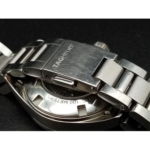 337 - A Tag Heuer Carrera Diamond Ladies Watch. Stainless steel strap and case - 28mm. Silver tone dial wi... 