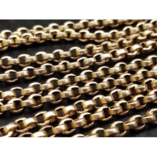 12 - A Vintage 9K Yellow Gold Belcher Link Rope Chain. 160cm.
28.52g.