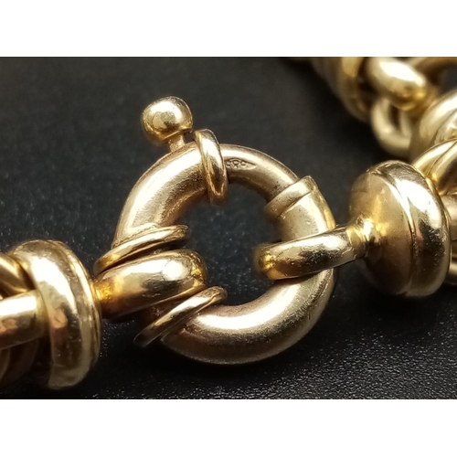 22 - A Vintage 14K Yellow Gold Figaro Link Bracelet. 18cm. 19.51g.