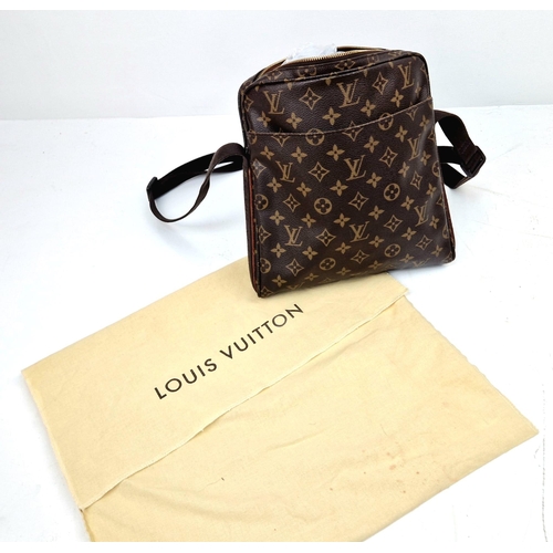 309 - A Louis Vuitton Messenger-Style Shoulder Bag. Monogram brown canvas. Large front flap. Zip top openi... 