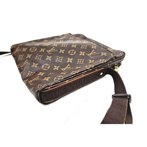 309 - A Louis Vuitton Messenger-Style Shoulder Bag. Monogram brown canvas. Large front flap. Zip top openi... 