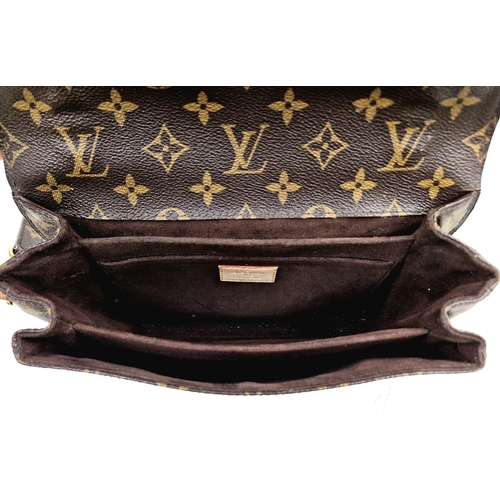 45 - A Louis Vuitton Pochette Metis Bag. Monogram canvas. Gilded hardware. Outer zipped compartment. Deta... 