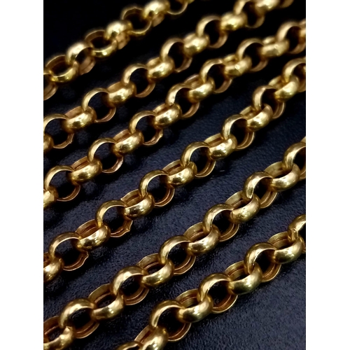 102 - A 9K Yellow Gold Small Belcher Link Necklace. 50cm. 3.89g