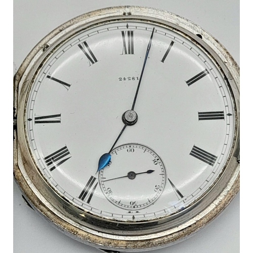 80 - A full hunter H/M silver pocket watch with movement by Thomas McNeil Greenock dated 1894 Chester wit... 