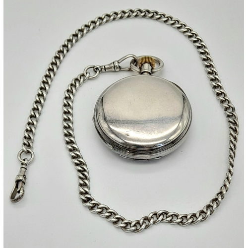 80 - A full hunter H/M silver pocket watch with movement by Thomas McNeil Greenock dated 1894 Chester wit... 