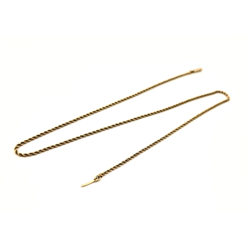 91 - A 9K Yellow Gold Thin Rope Necklace. 44cm.  4.87g