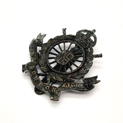 614 - WW1 British 1st London Division Cyclist Company (City of London) Cap Badge.