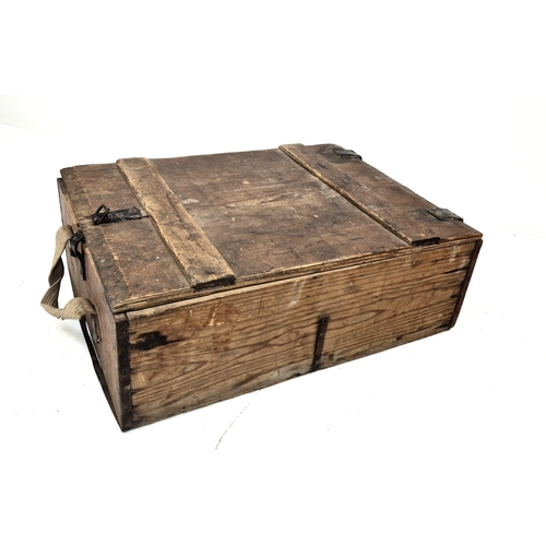 626 - WW2 German 7.92 Ball Ammo Box. Label reads “Steel Cased Ammunition”.