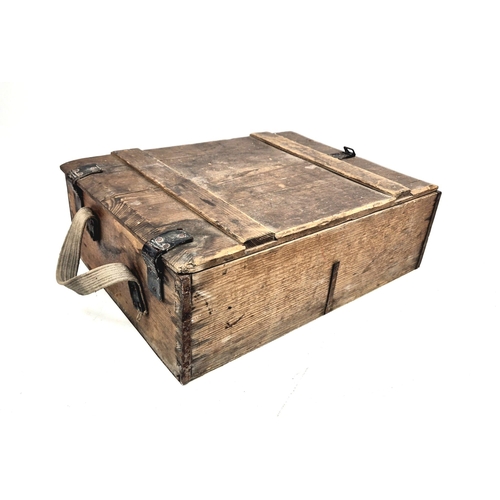 626 - WW2 German 7.92 Ball Ammo Box. Label reads “Steel Cased Ammunition”.