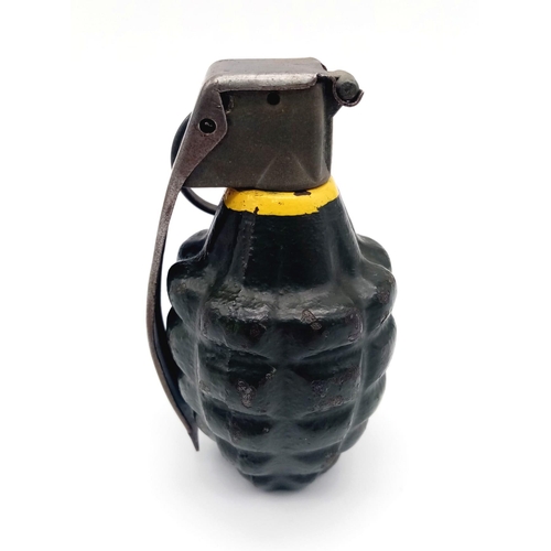 754 - INERT Vietnam War Era US Training Pineapple Grenade Solid Body.