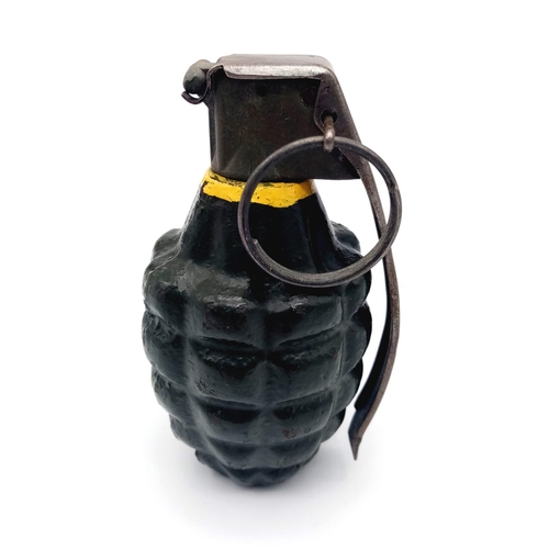 754 - INERT Vietnam War Era US Training Pineapple Grenade Solid Body.