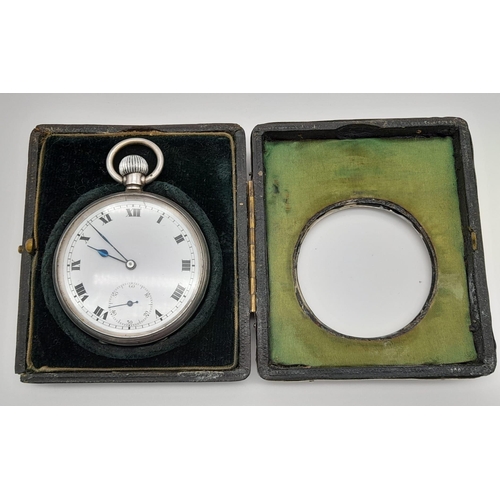 183 - British 1904 Hallmarked Silver Pocket Watch Travel Case awarded to Capt. J.R. Evans 24th Reg. of Foo... 