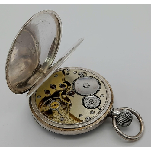 183 - British 1904 Hallmarked Silver Pocket Watch Travel Case awarded to Capt. J.R. Evans 24th Reg. of Foo... 